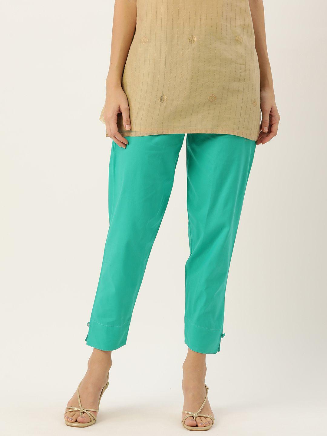 hasri women solid pure cotton trousers