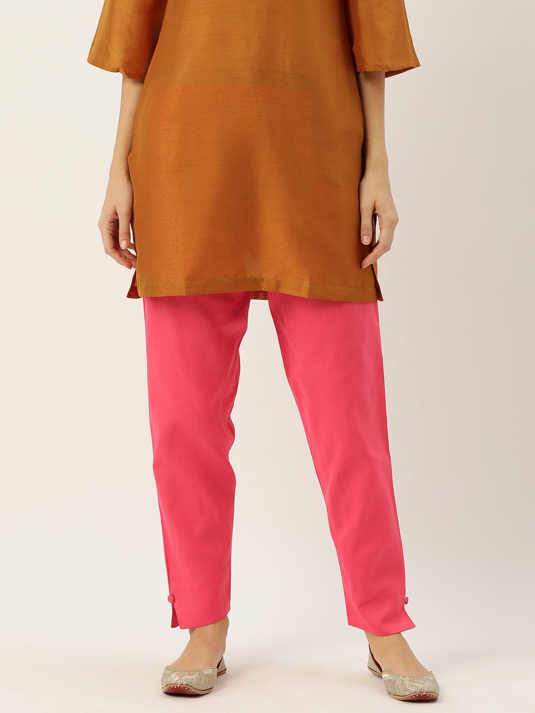 hasri women solid pure cotton trousers