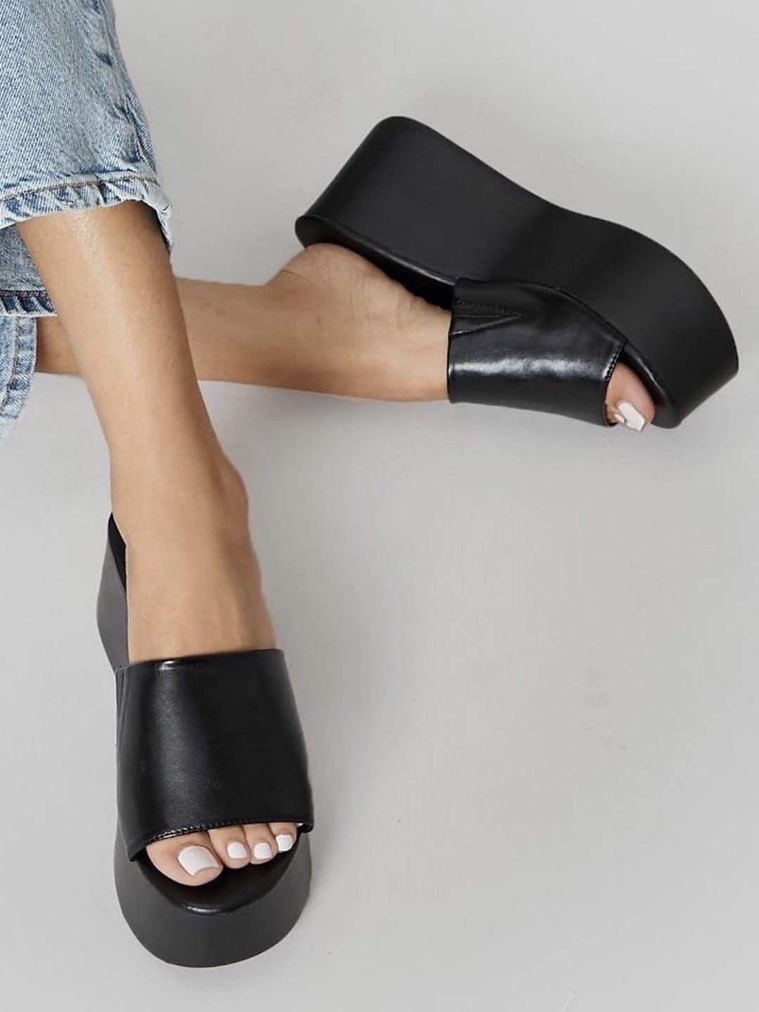 hasten open toe flatform heels