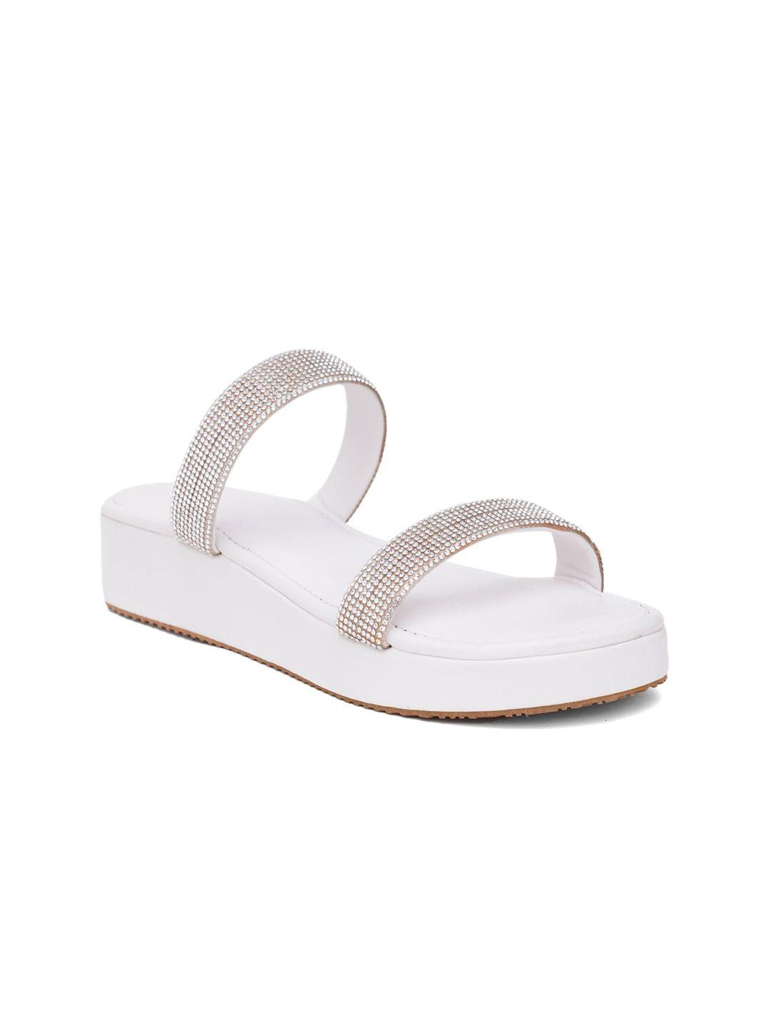 hasten white flatform sandals