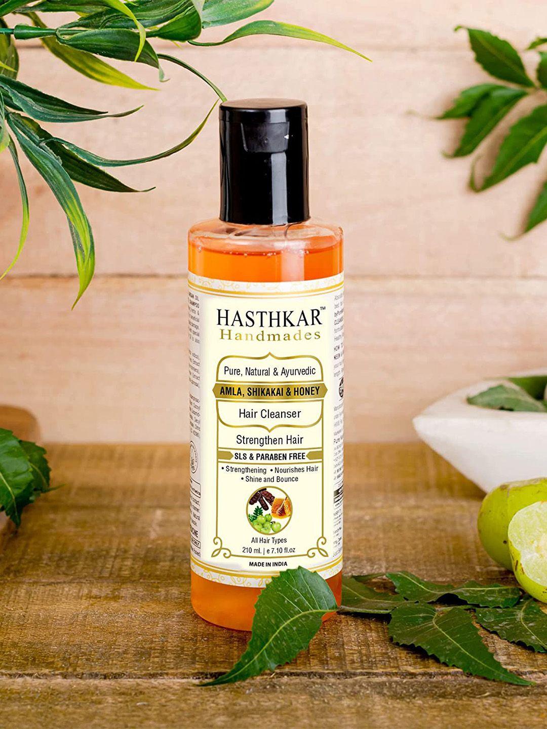 hasthkar handmades natural amla-honey & shikakai hair cleanser shampoo - 210 ml