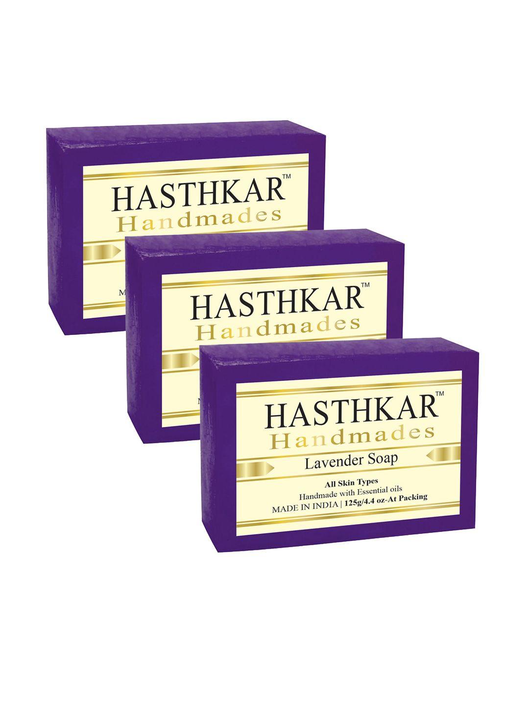 hasthkar handmades set of 3 glycerine lavender soap