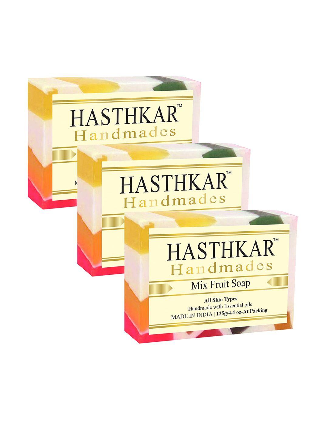 hasthkar handmades set of 3 glycerine mix fruit soaps