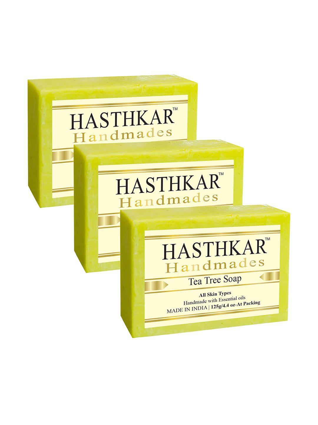 hasthkar set of 3 handmades tea tree soaps - 125 g each