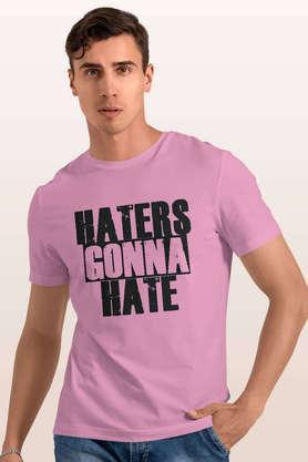 haters gonna hate round neck mens t-shirt - baby pink
