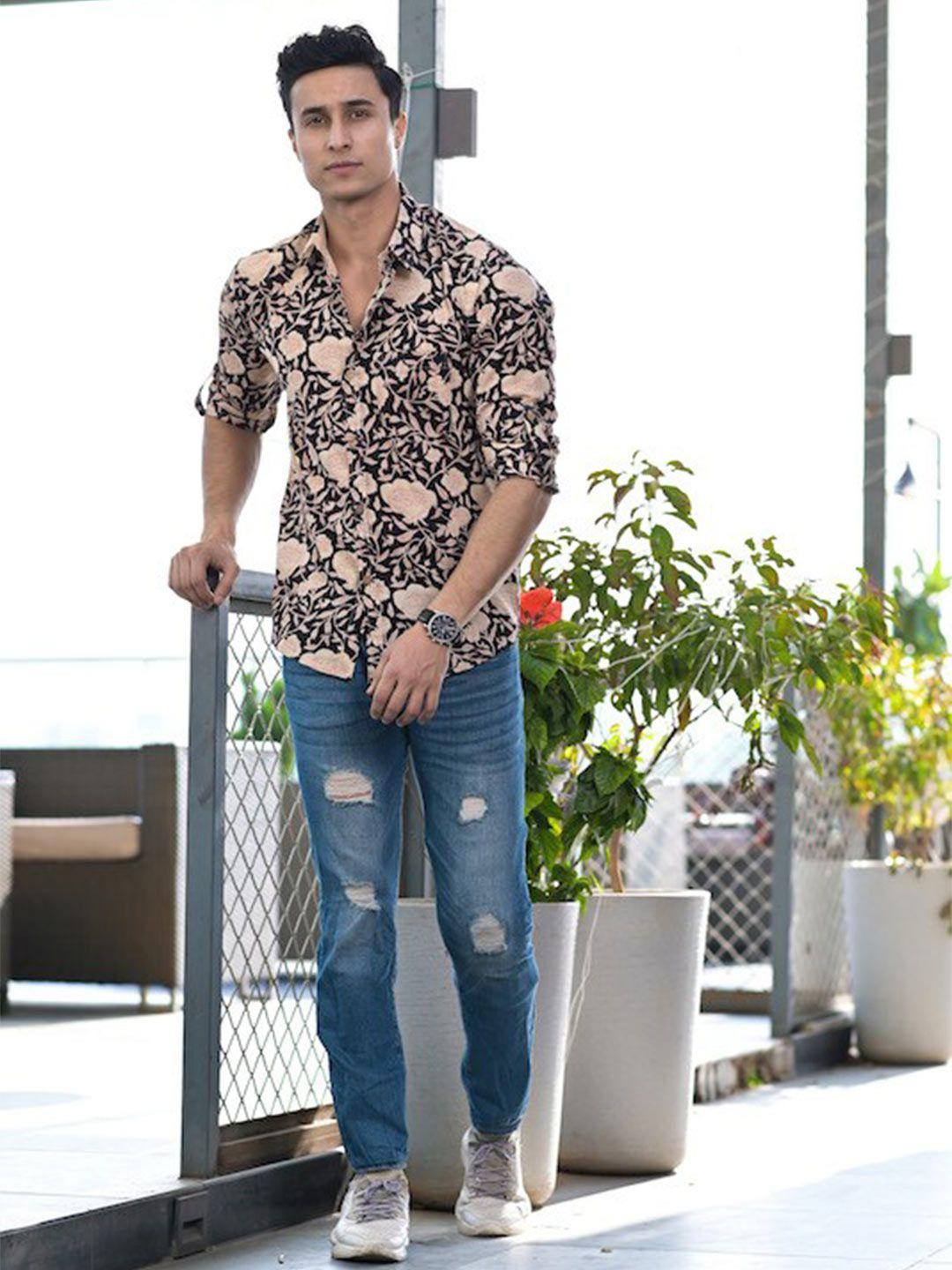 hatheli floral printed cotton casual shirt