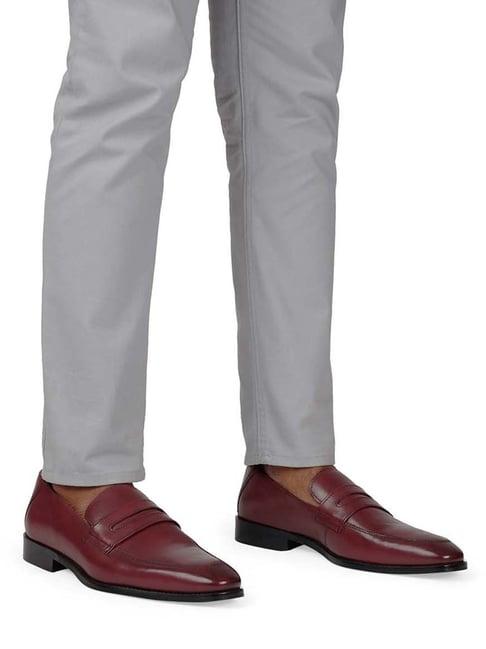 hats off accessories men's burgundy formal loafers