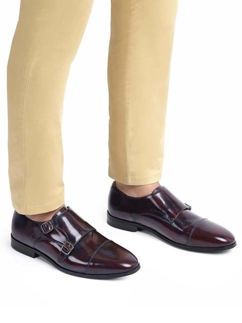 hats off accessories men's burgundy monk shoes