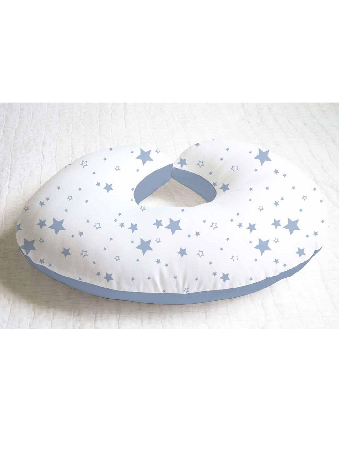 haus & kinder kids blue & white printed baby pillow
