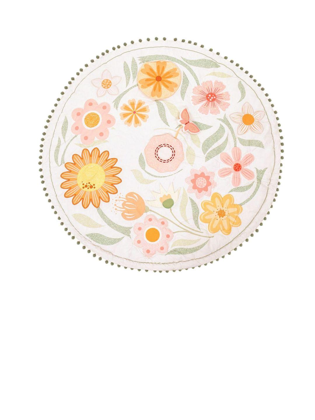 haus & kinder kids floral printed pure cotton baby activity mat