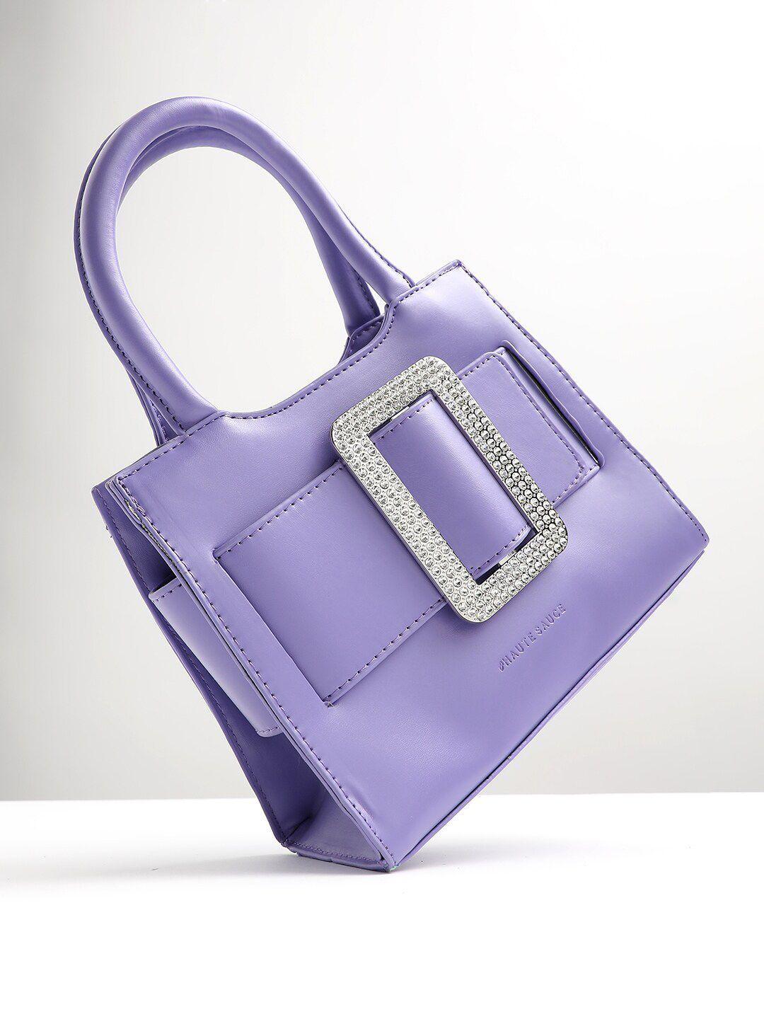 haute sauce by campus sutra lavender structured handheld bag