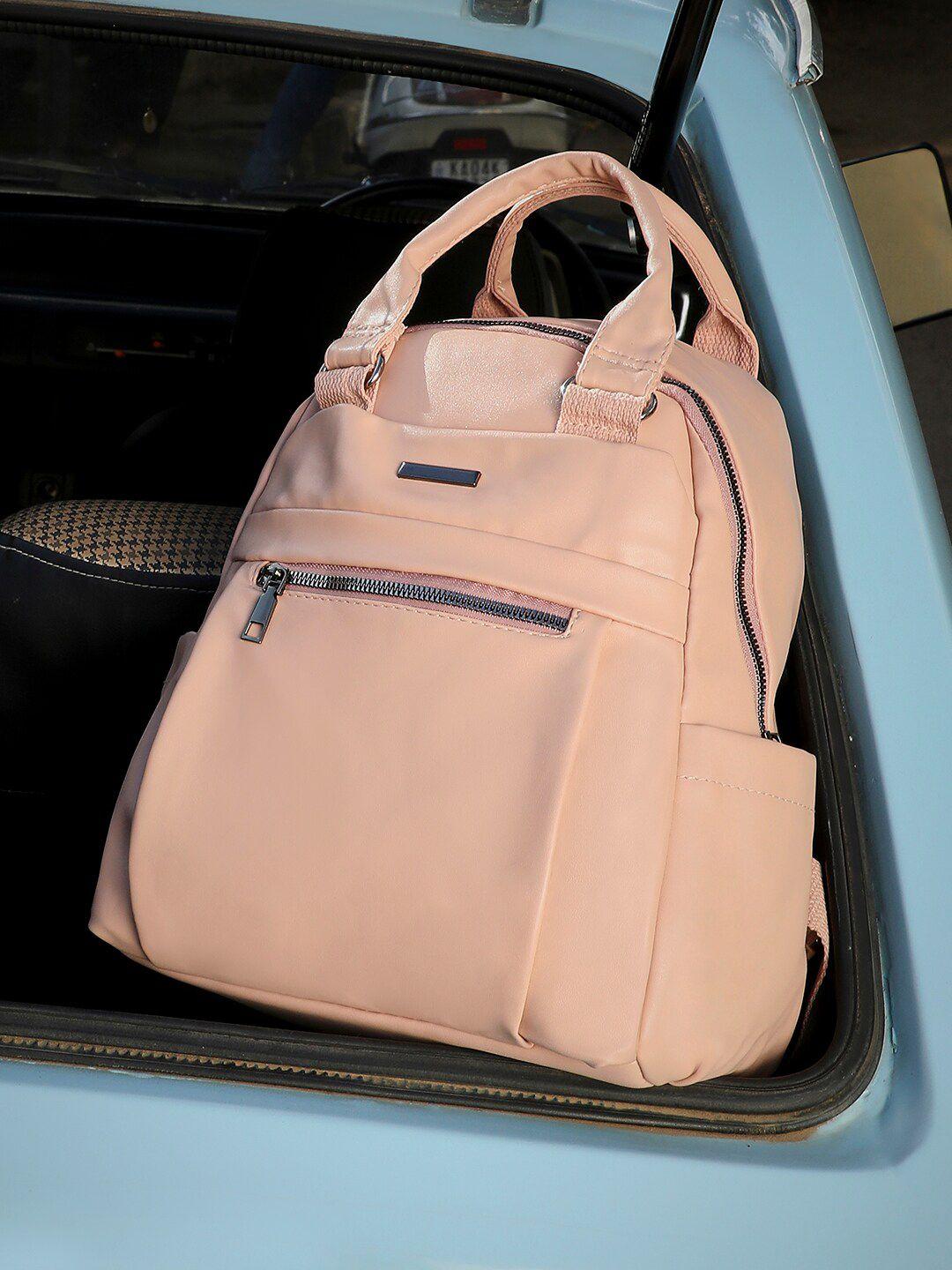 haute sauce by campus sutra women pink backpack