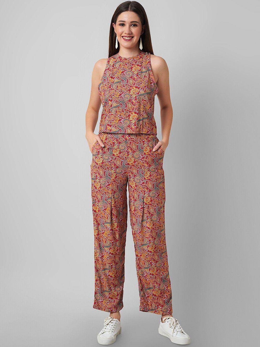 haute and humble printed top & trousers co-ords