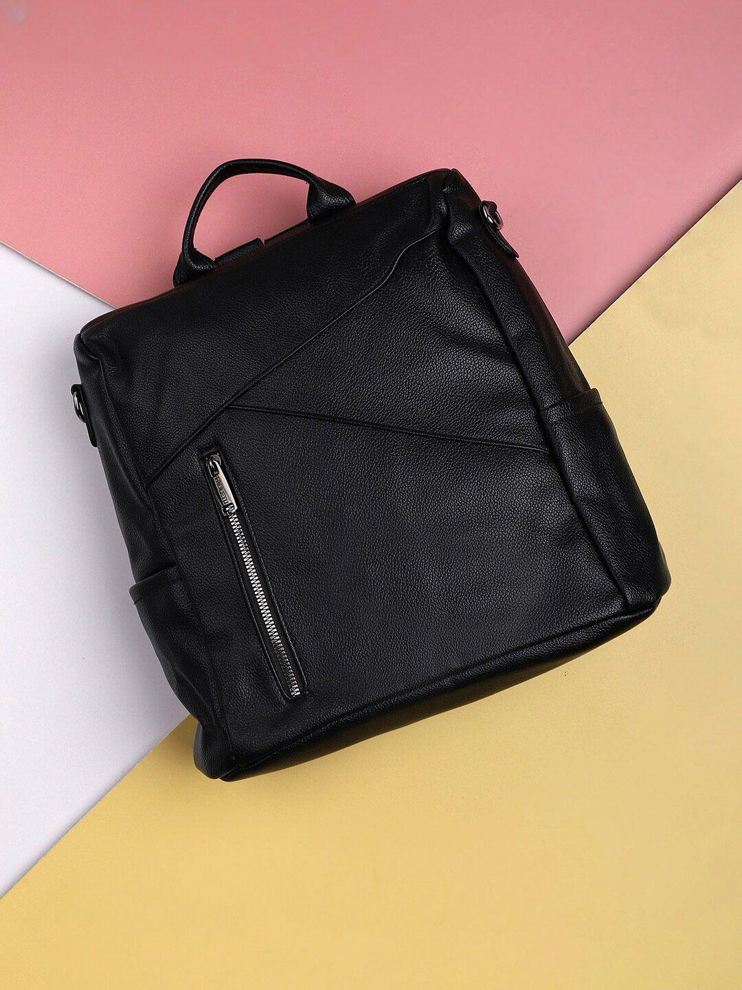 haute sauce by  campus sutra leather ergonomic medium backpack