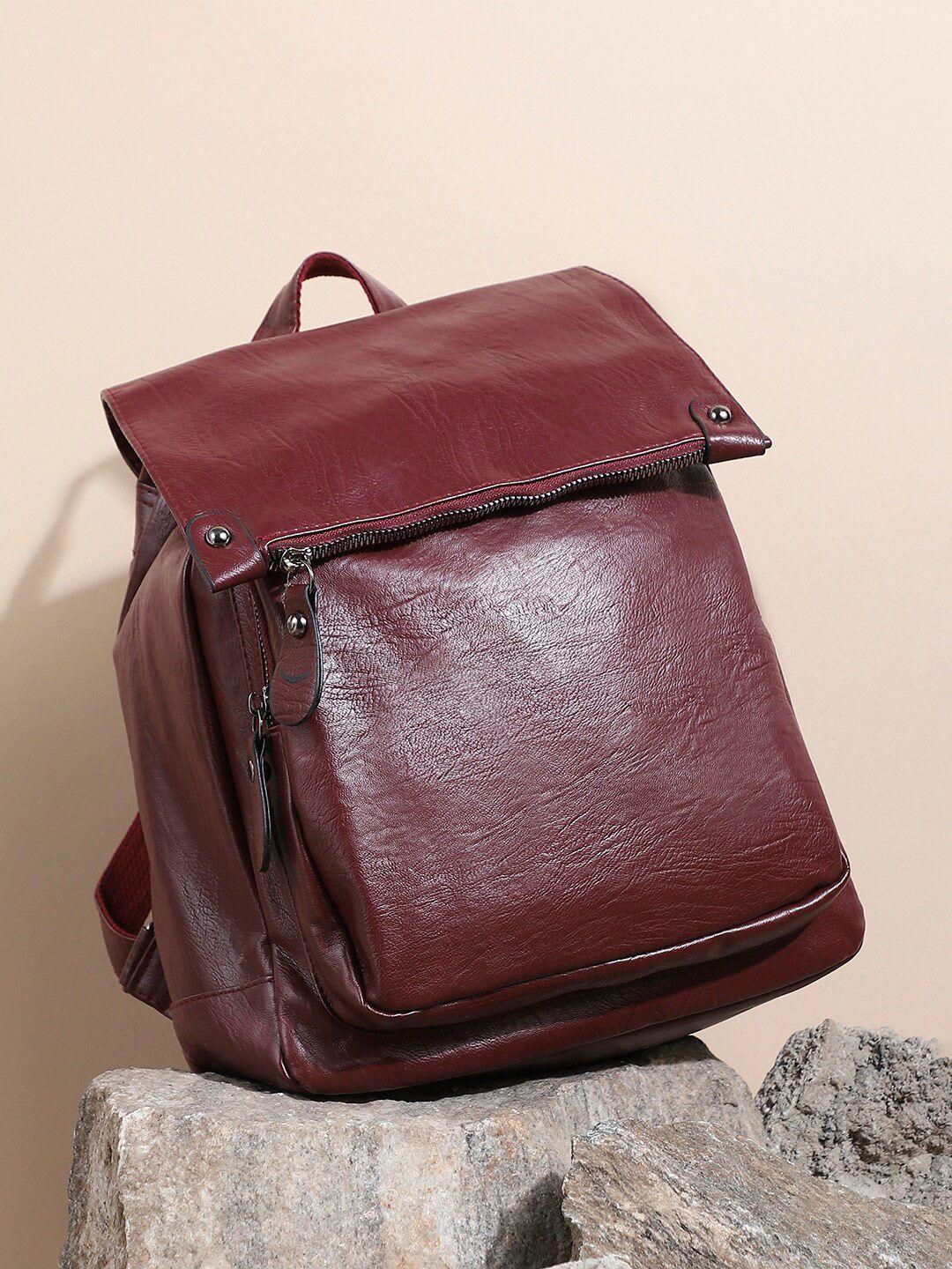 haute sauce by  campus sutra leather ergonomic medium backpack