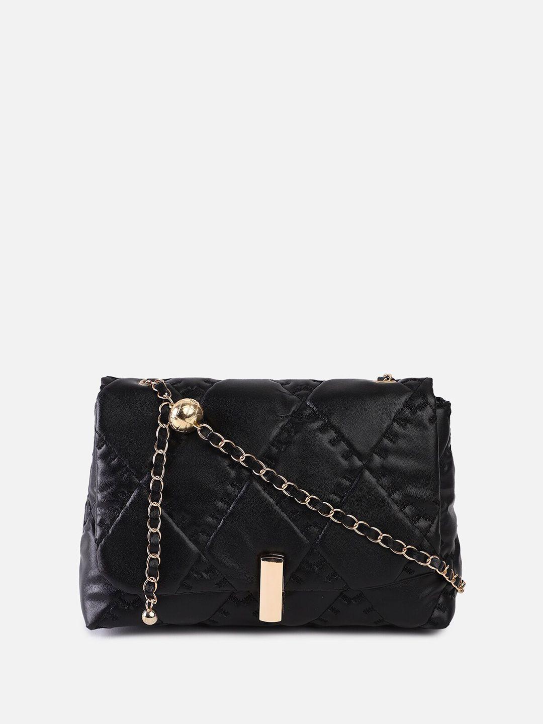 haute sauce by  campus sutra structured sling bag with quilted