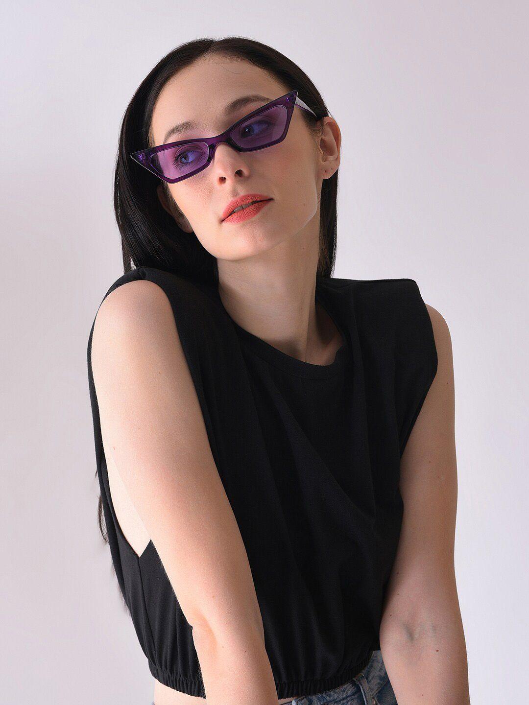 haute sauce by  campus sutra women cateye sunglasses with polarised lens