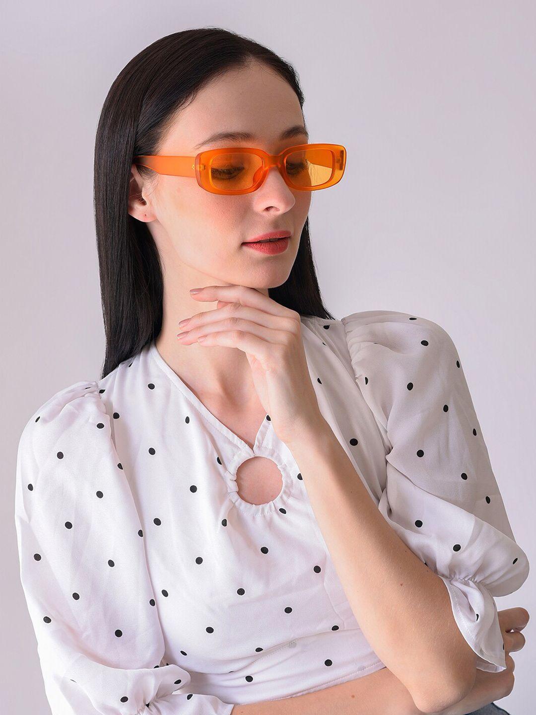 haute sauce by  campus sutra women rectangle sunglasses with polarised and uv protected