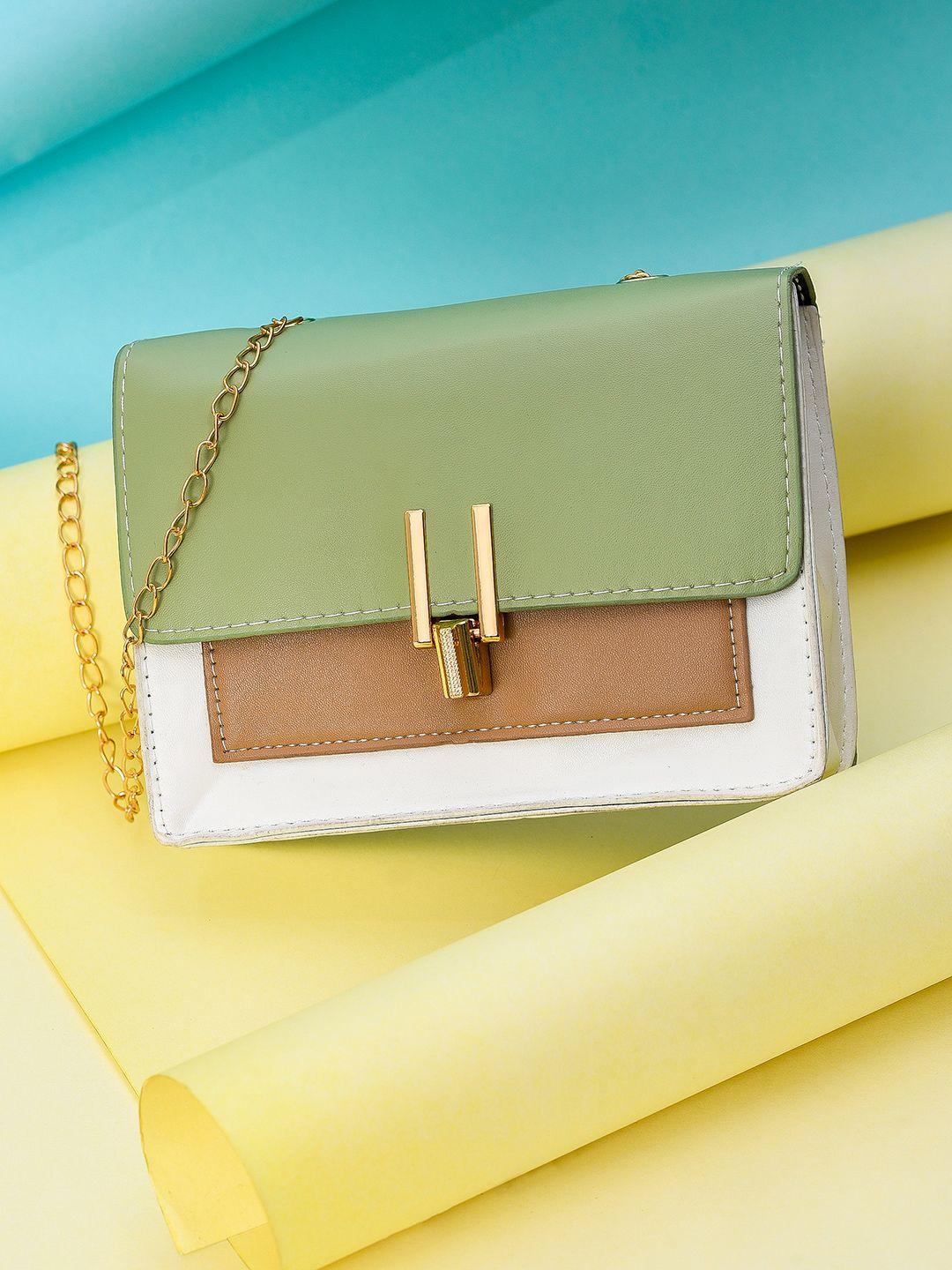 haute sauce by campus sutra colourblocked structured satchel