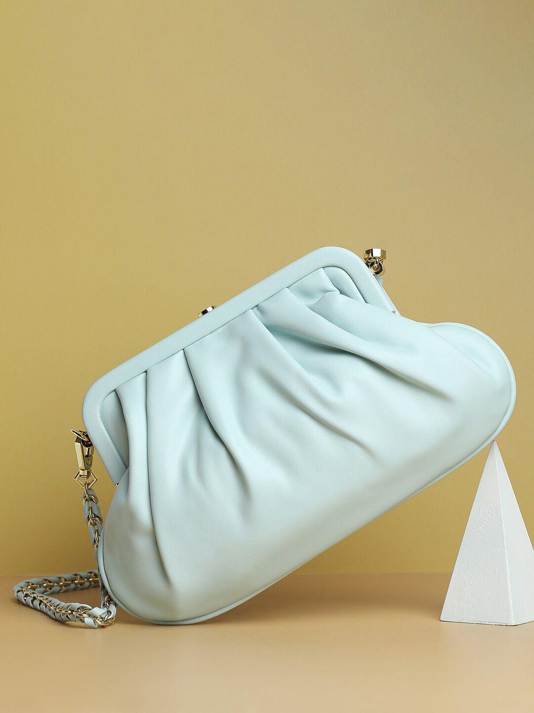 haute sauce by campus sutra green pu bucket hobo bag