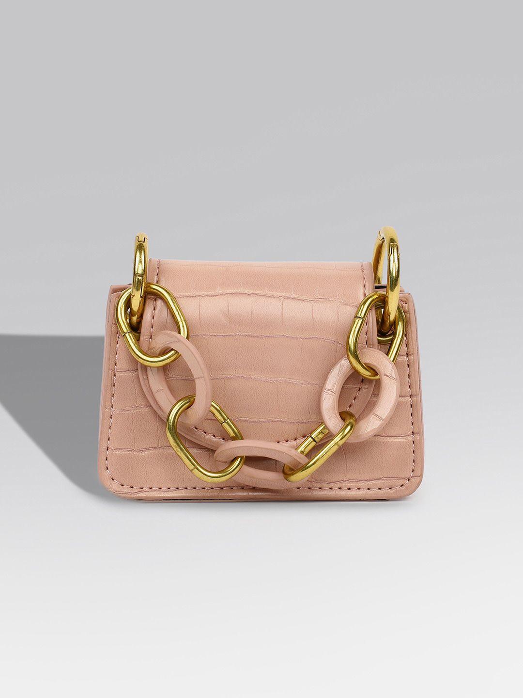 haute sauce by campus sutra textured structured handheld bag