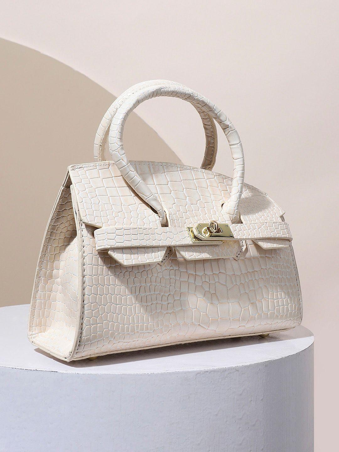 haute sauce by campus sutra textured structured handheld bag