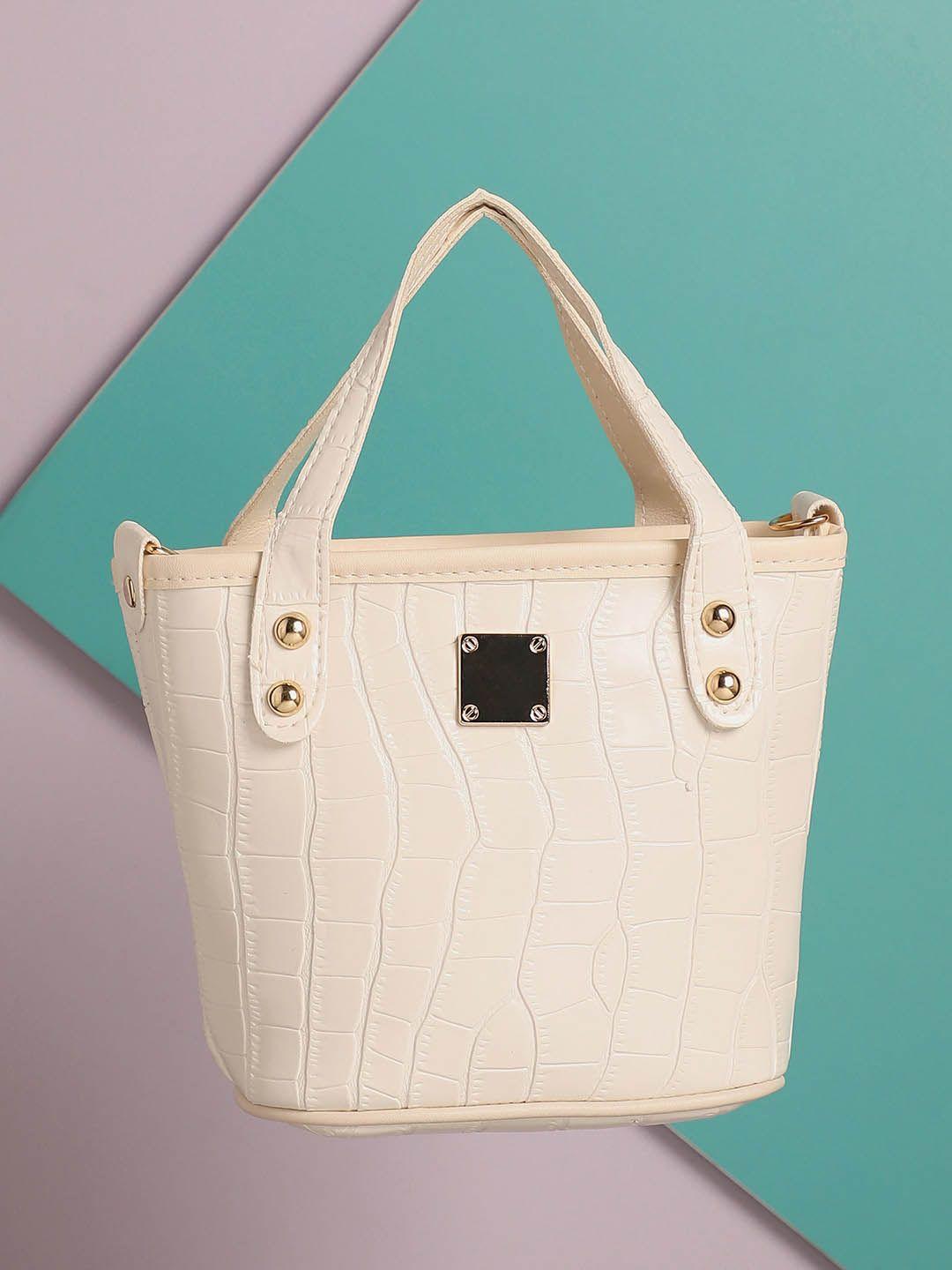 haute sauce by campus sutra white pu structured satchel