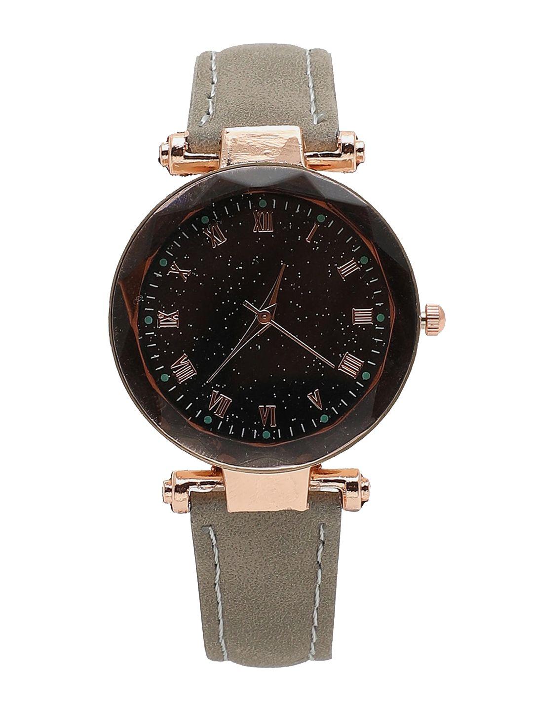 haute sauce by campus sutra women black analogue watch aw22_hswc1043-beige
