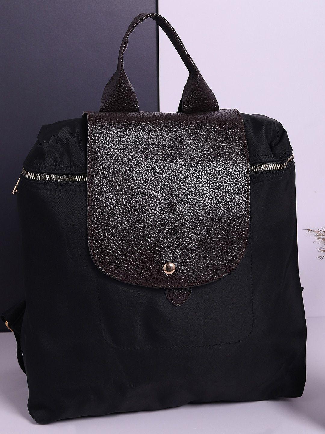 haute sauce by campus sutra women black solid backpack