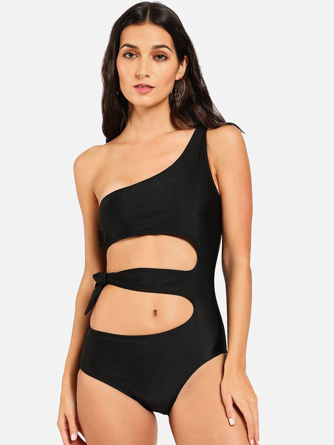 haute sauce by campus sutra women cut-out  one-piece swimwear