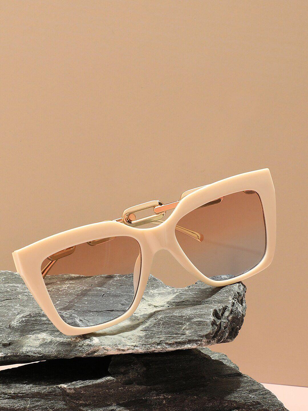 haute sauce by campus sutra women mirrored lens  cateye sunglasses with polarised lens