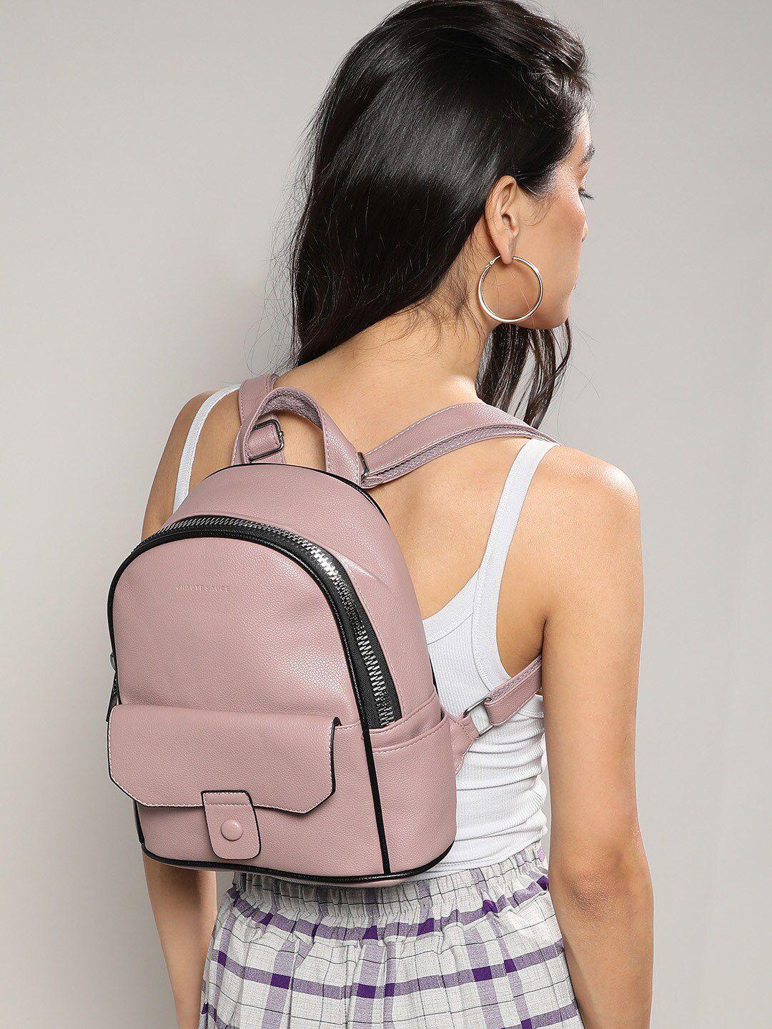 haute sauce by campus sutra women pink backpack