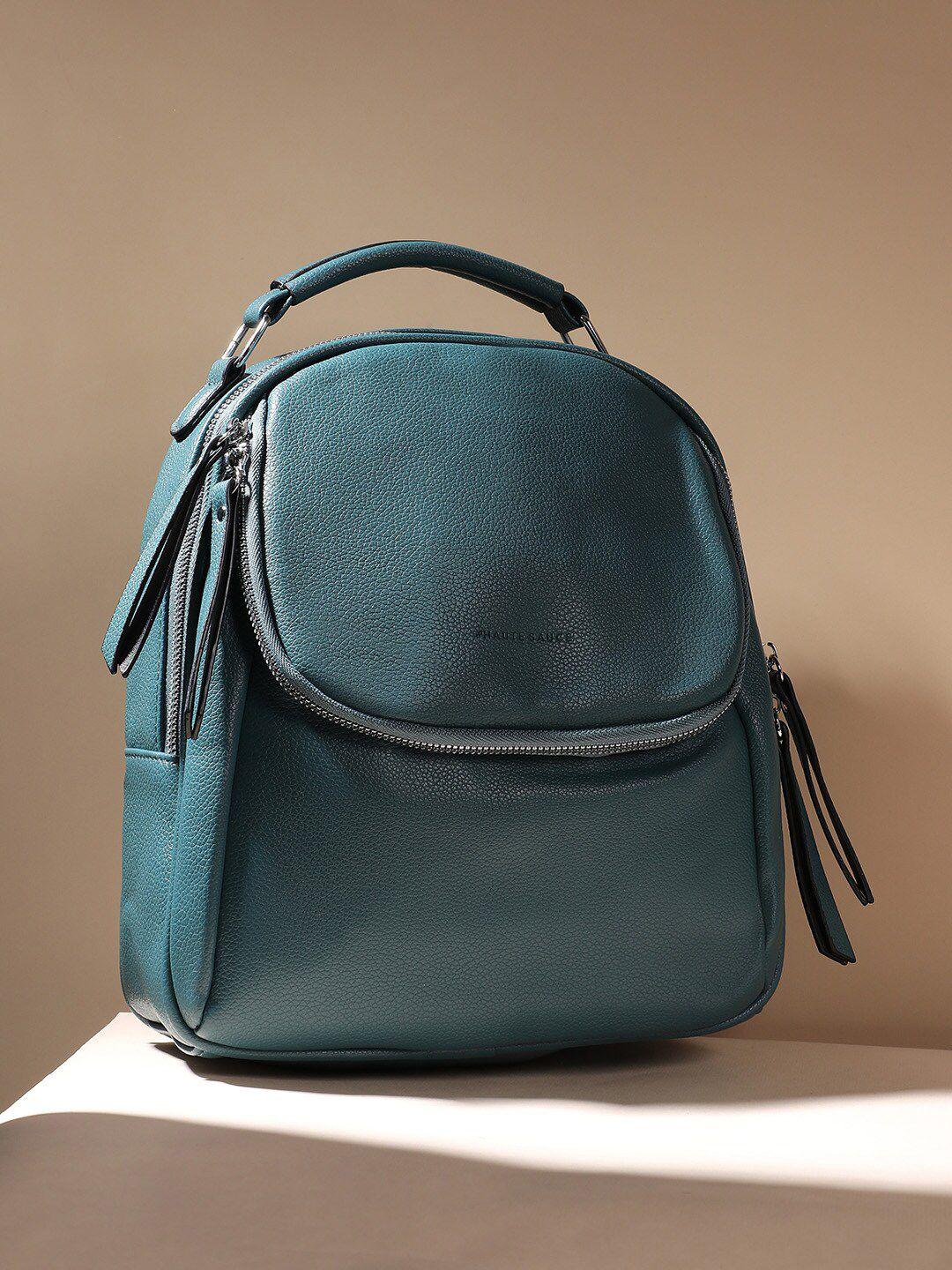 haute sauce by campus sutra women teal & black backpack with compression straps