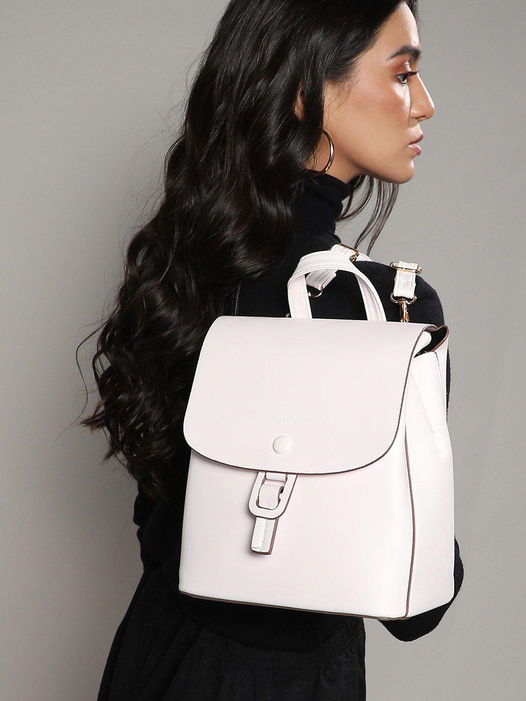 haute sauce by campus sutra women white backpack