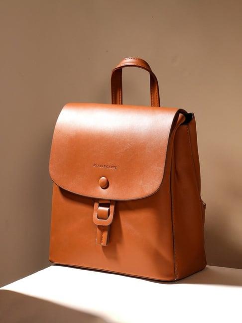 hautesauce brown large leather backpack
