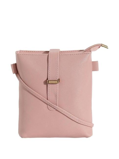 hautesauce pink solid medium sling handbag
