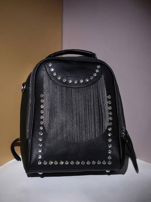 hautesauce black large leather mini backpack