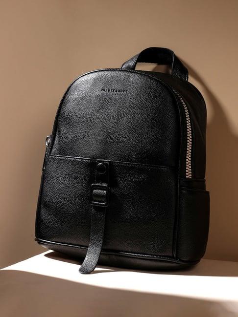 hautesauce black large leather mini backpack