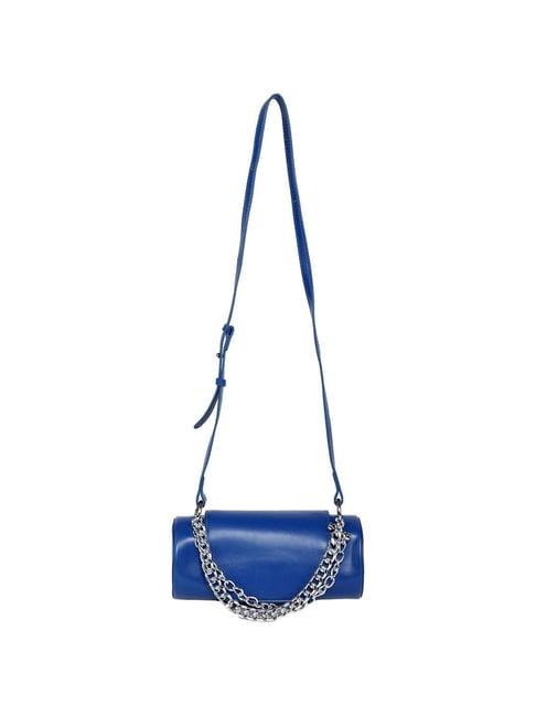 hautesauce blue solid small sling handbag