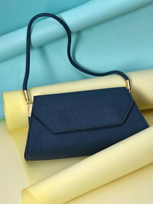 hautesauce blue textured small shoulder bag