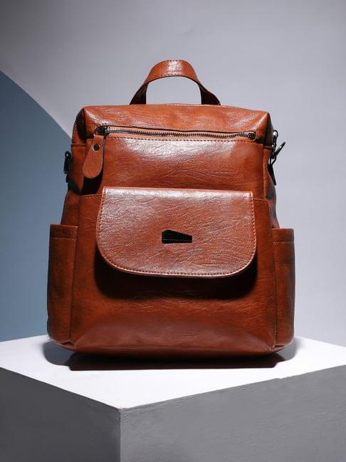 hautesauce brown large leather mini backpack