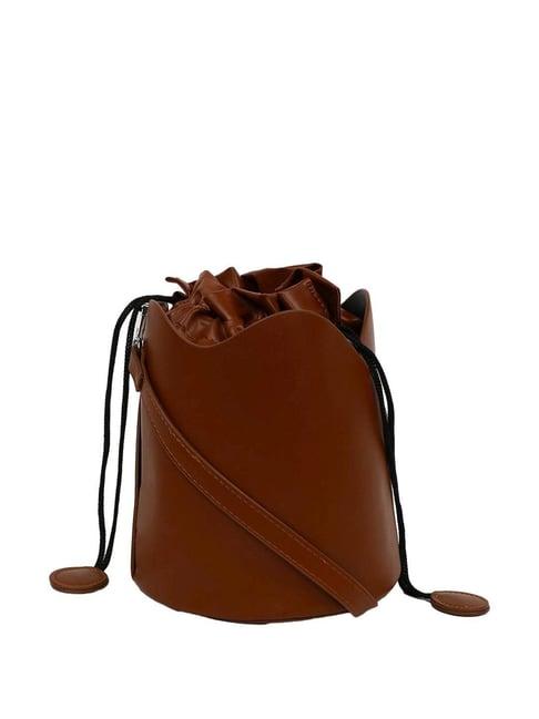 hautesauce brown solid small sling handbag