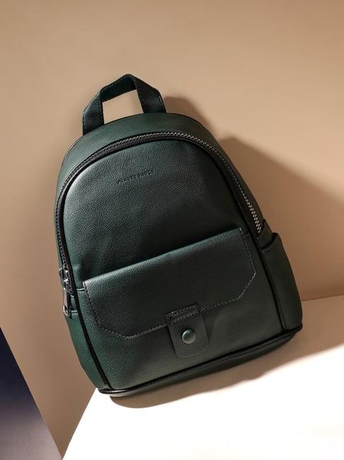 hautesauce forest green large leather mini backpack