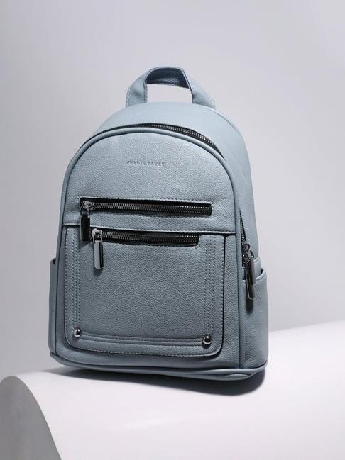 hautesauce icy blue large leather mini backpack