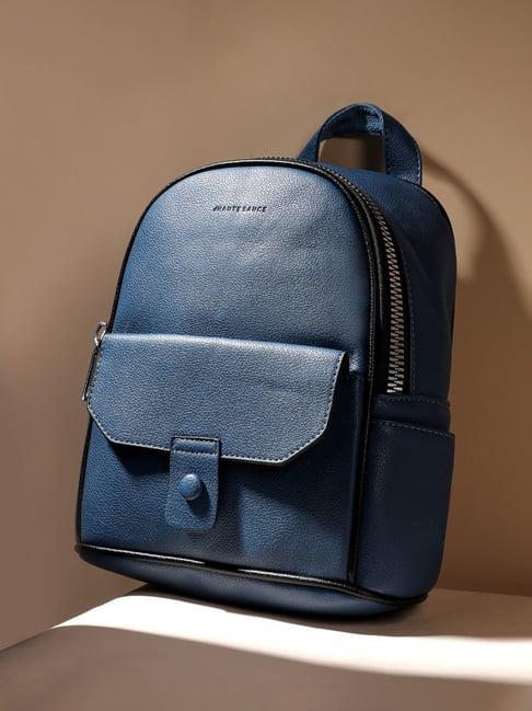 hautesauce indigo blue large leather mini backpack