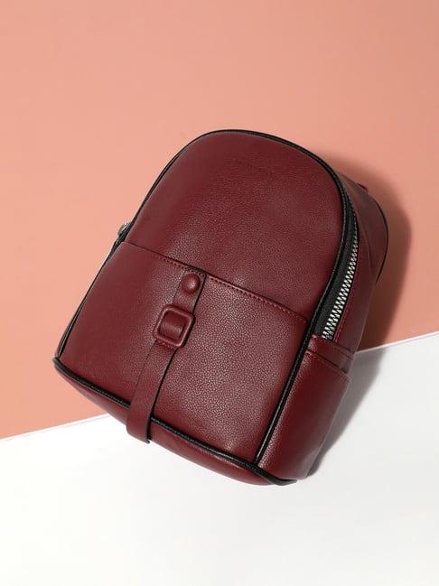 hautesauce maroon large leather mini backpack