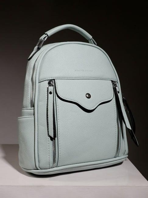 hautesauce mint green large leather mini backpack