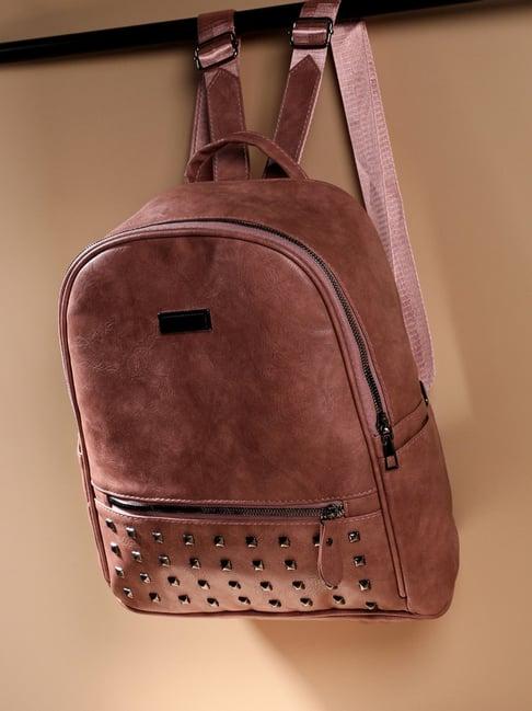 hautesauce nude pink large leather backpack