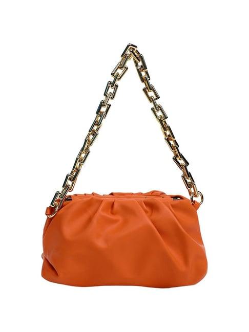 hautesauce orange solid small shoulder handbag