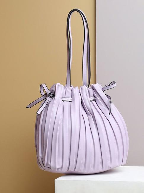 hautesauce purple textured medium handheld handbag